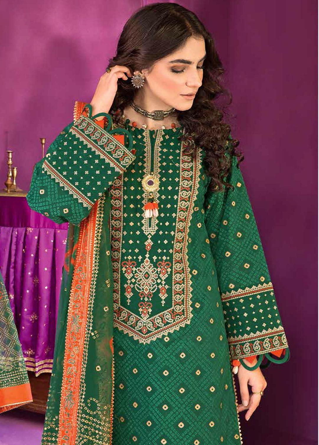 Chunri by Gul Ahmed Embroidered Lawn Suits Unstitched 3 Piece GA23C BM-32015 - Summer Collection