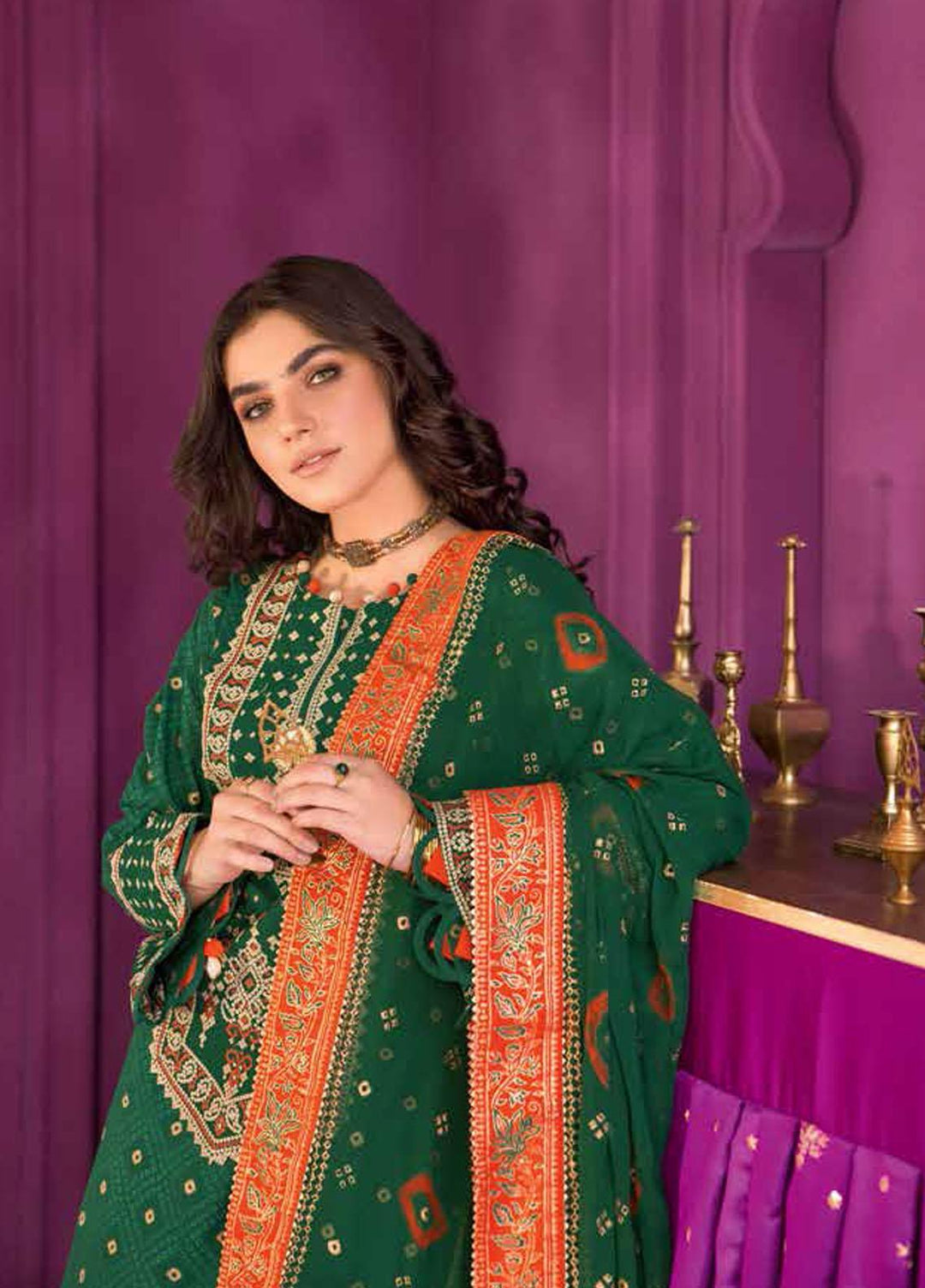 Chunri by Gul Ahmed Embroidered Lawn Suits Unstitched 3 Piece GA23C BM-32015 - Summer Collection