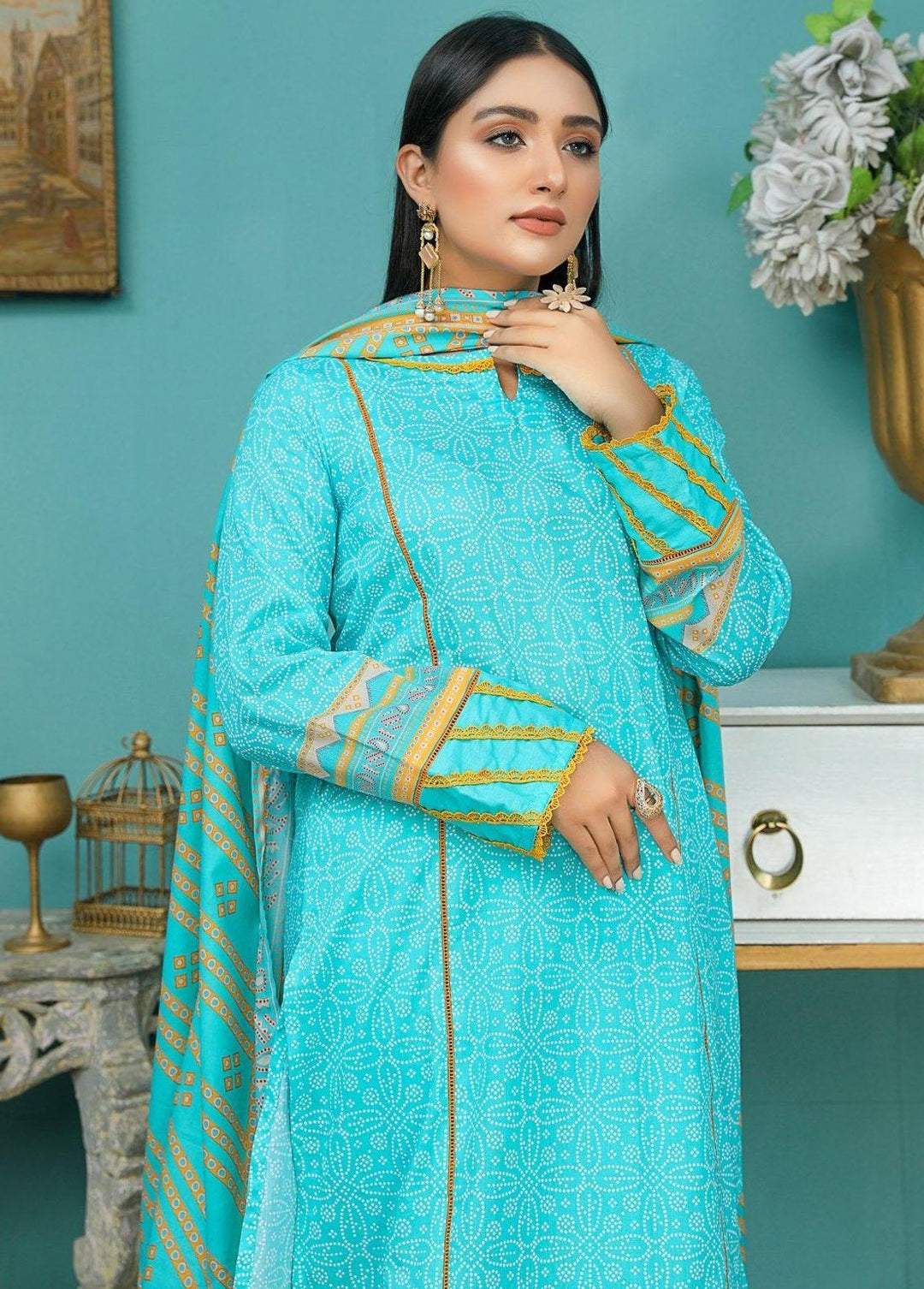 Chunri By Safwa Embroidered Lawn Suits Unstitched 3 Piece SW23CH SCK-11 - Summer Collection