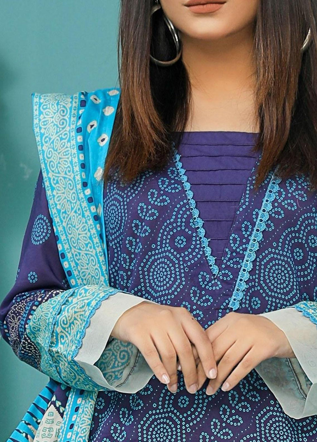 Chunri By Safwa Embroidered Lawn Suits Unstitched 3 Piece SW23CH SCK-17 - Summer Collection