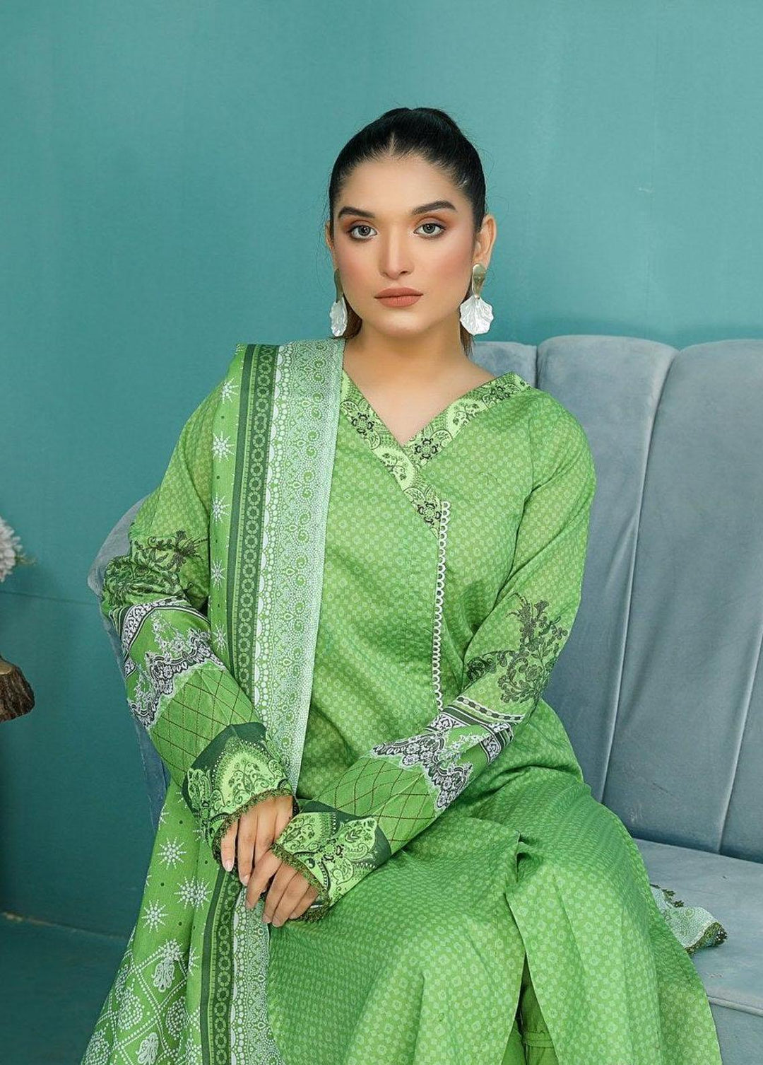 Chunri By Safwa Embroidered Lawn Suits Unstitched 3 Piece SW23CH SCK-18 - Summer Collection