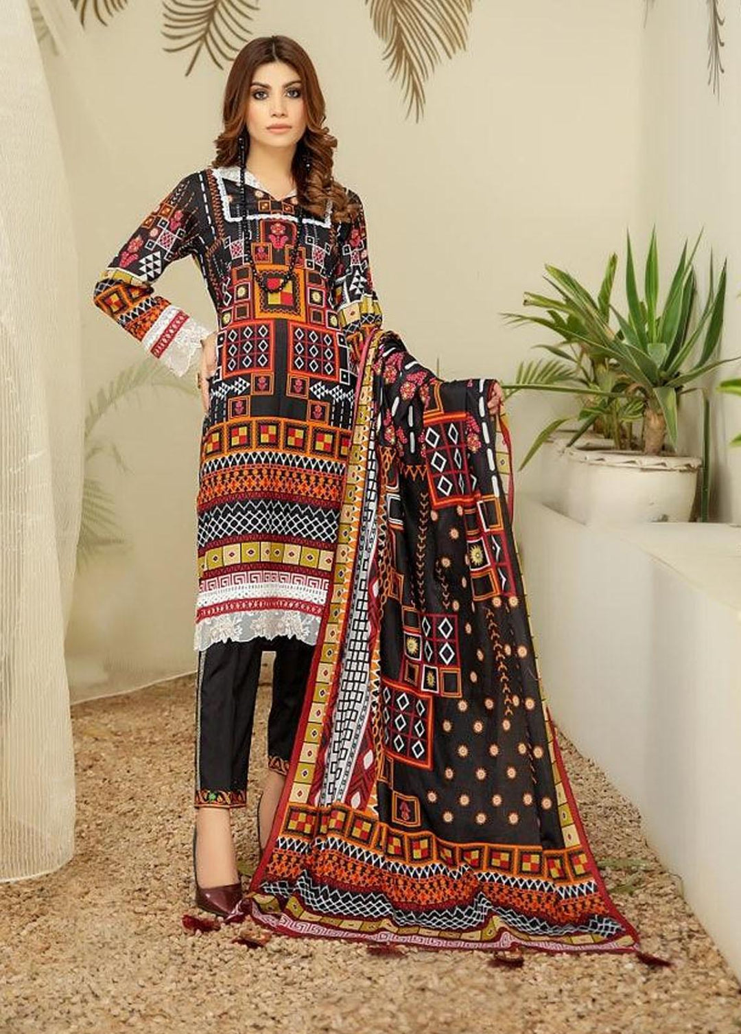 Chunri By Safwa Embroidered Lawn Suits Unstitched 3 Piece SW23CH SPR-66 - Summer Collection