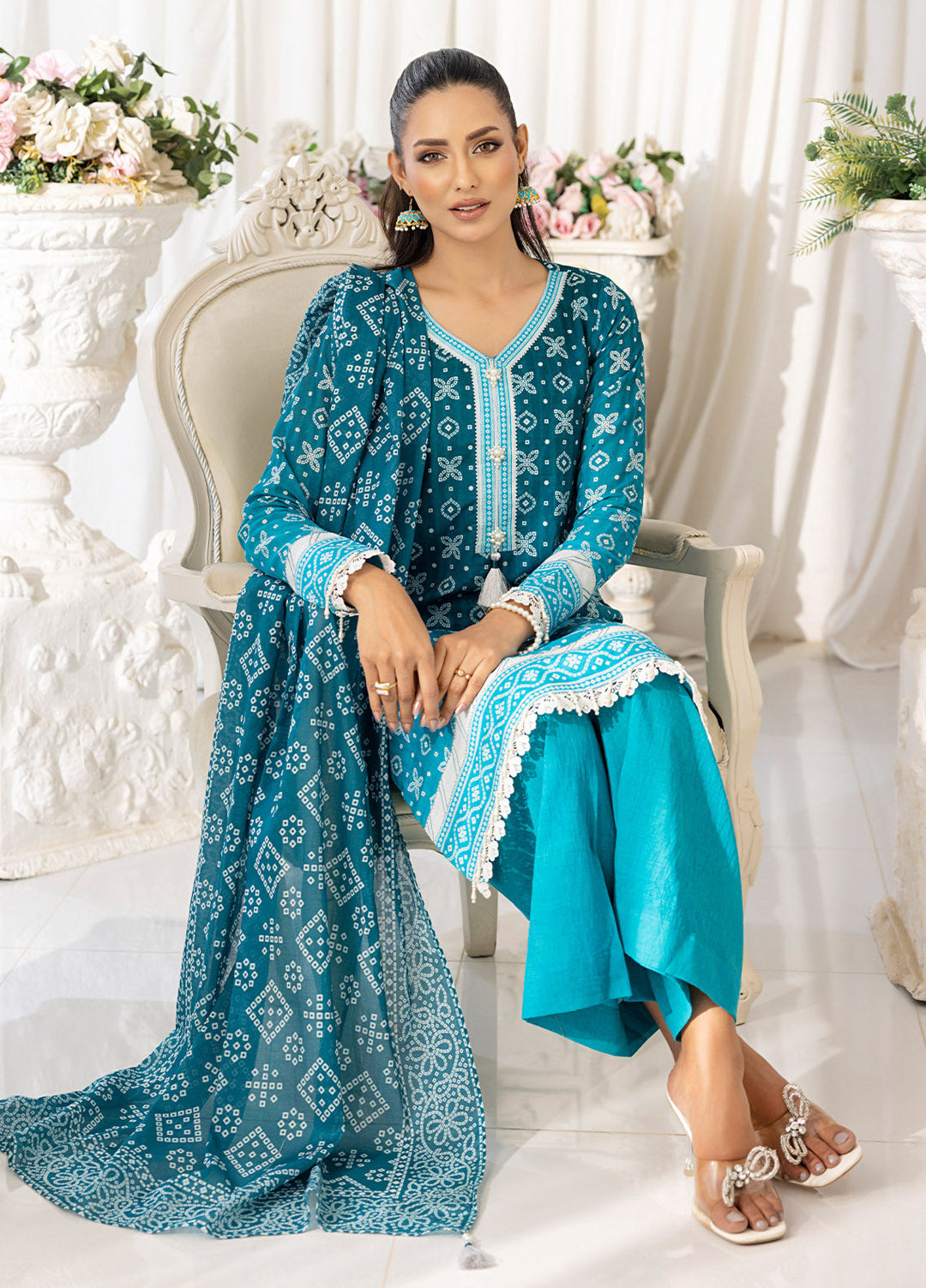 Chunri by Salitex Printed Lawn Suits Unstitched 3 Piece SSW6U3P355UT - Summer Collection