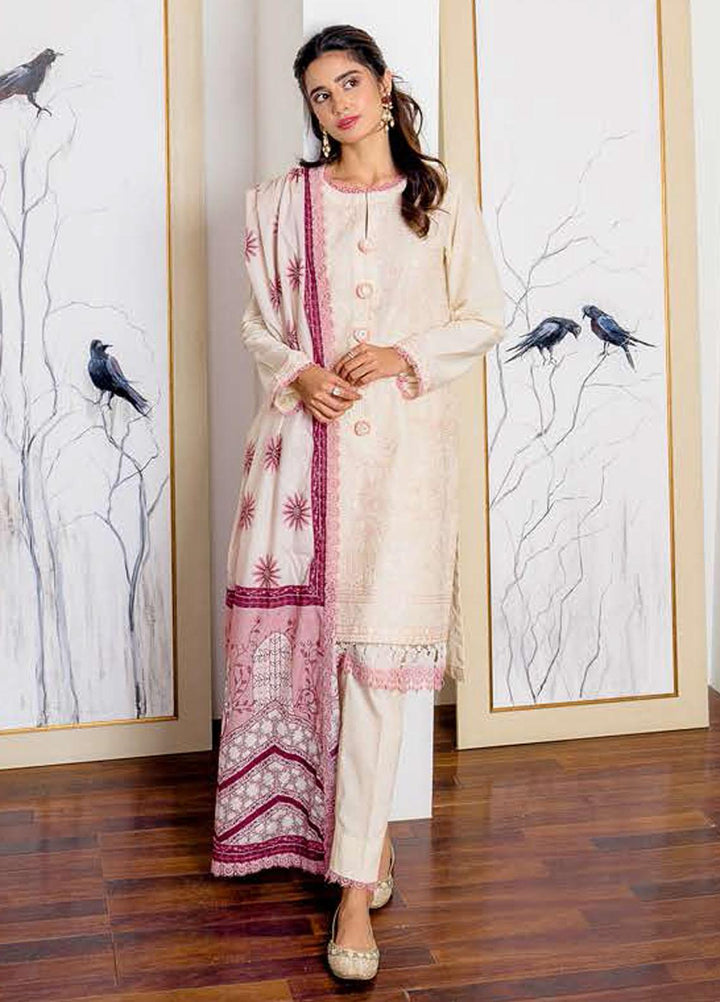 Ciara By Cross Stitch Embroidered Cambric Suits Unstitched 3 Piece CS21C 02 ROSY DEW - Premium Collection