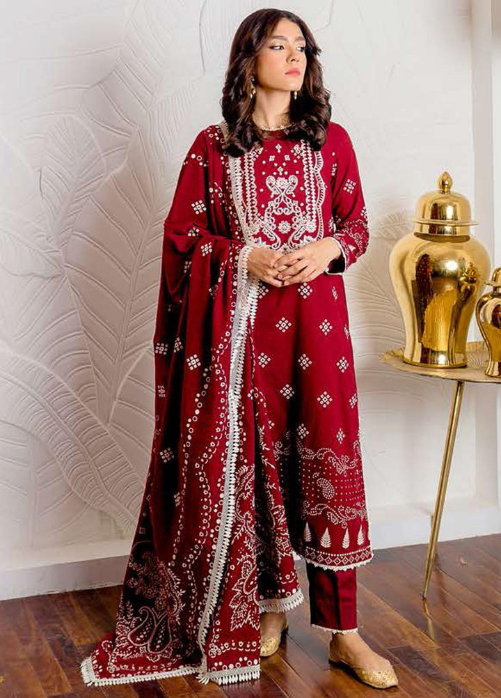 Ciara By Cross Stitch Embroidered Cambric Suits Unstitched 3 Piece CS21C 06 AURIC COFFER - Premium Collection