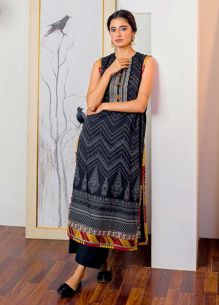 Ciara By Cross Stitch Embroidered Cambric Suits Unstitched 2 Piece CS21C 11 EBONY FREESIA - Premium Collection