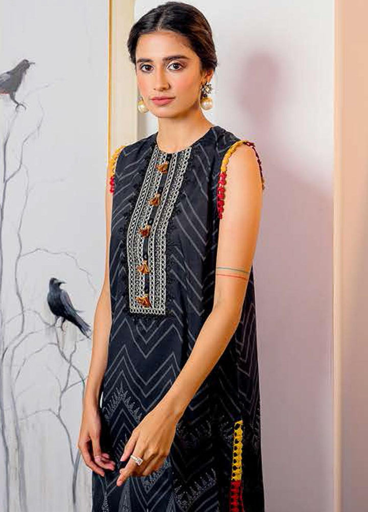 Ciara By Cross Stitch Embroidered Cambric Suits Unstitched 2 Piece CS21C 11 EBONY FREESIA - Premium Collection