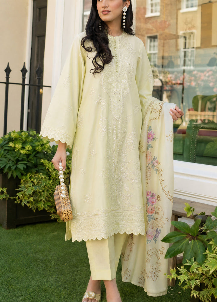 Summer Travels by Casuallite RTW Embroidered Cotton Lawn 3 Piece Suit CL26ULST OUTFIT 02 LEMON ECLAT - Casual Collection