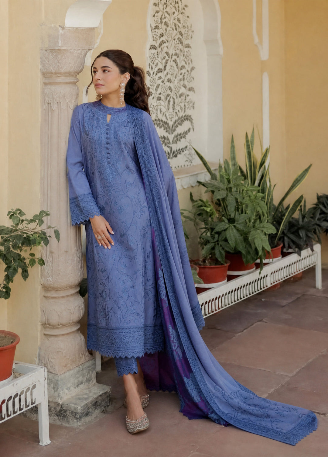 Summer Travels by Casuallite RTW Embroidered Cotton Lawn 3 Piece Suit CL26ULST OUTFIT 05 SUMMER LAWN - Casual Collection