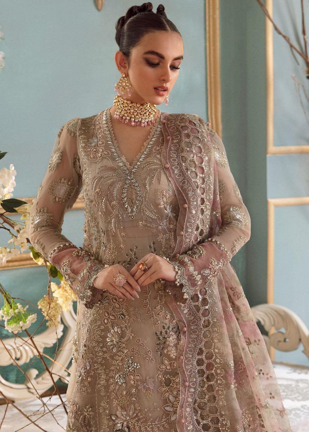 Claire De Lune by Republic WomensWear Embroidered  Suits Unstitched 3 Piece RW22CL FU-02 - Luxury Collection