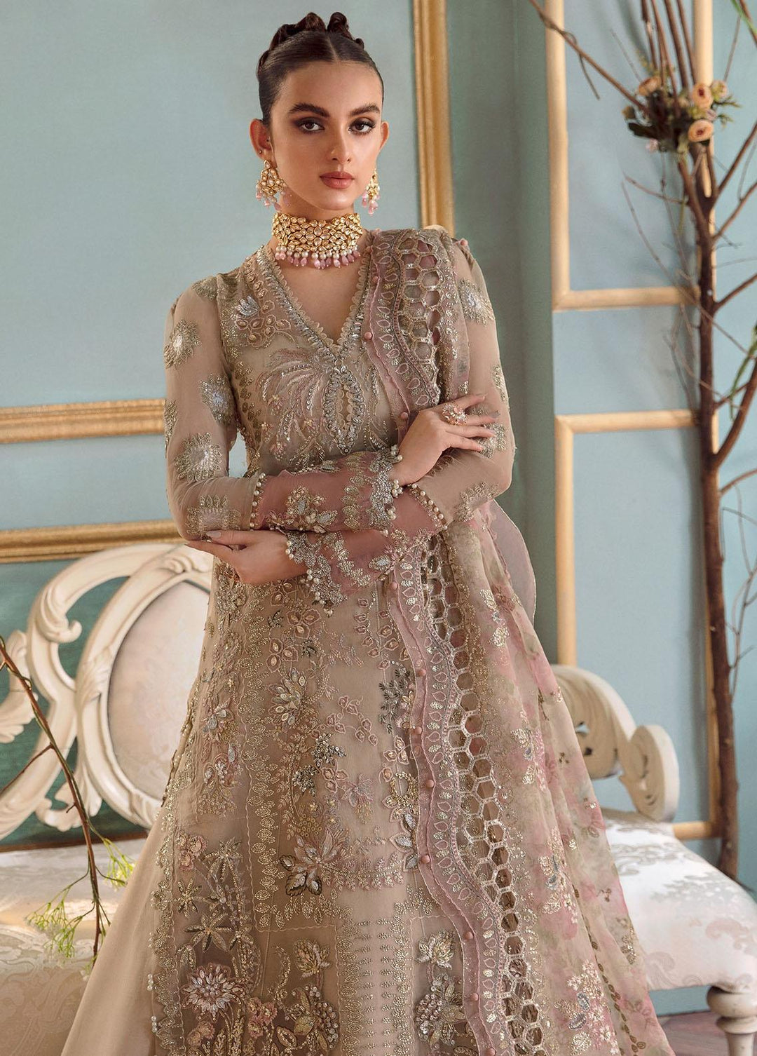 Claire De Lune by Republic WomensWear Embroidered  Suits Unstitched 3 Piece RW22CL FU-02 - Luxury Collection