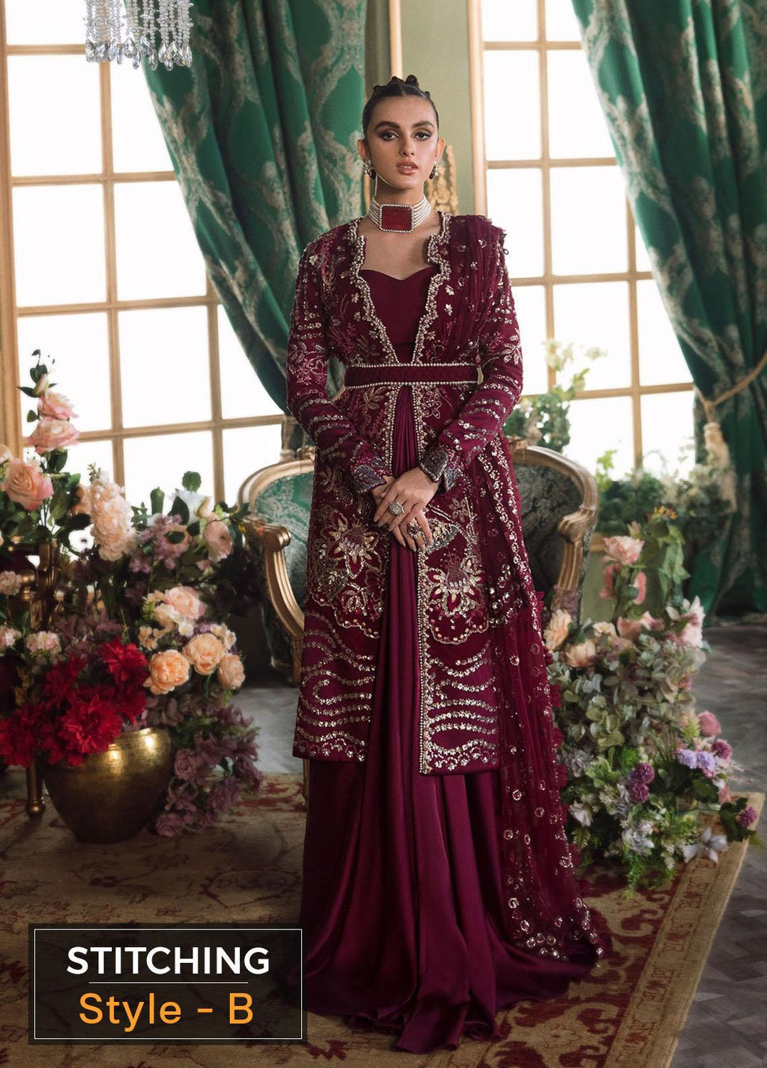 Claire De Lune by Republic WomensWear Embroidered  Suits Unstitched 3 Piece RW22CL FU-08 - Luxury Collection