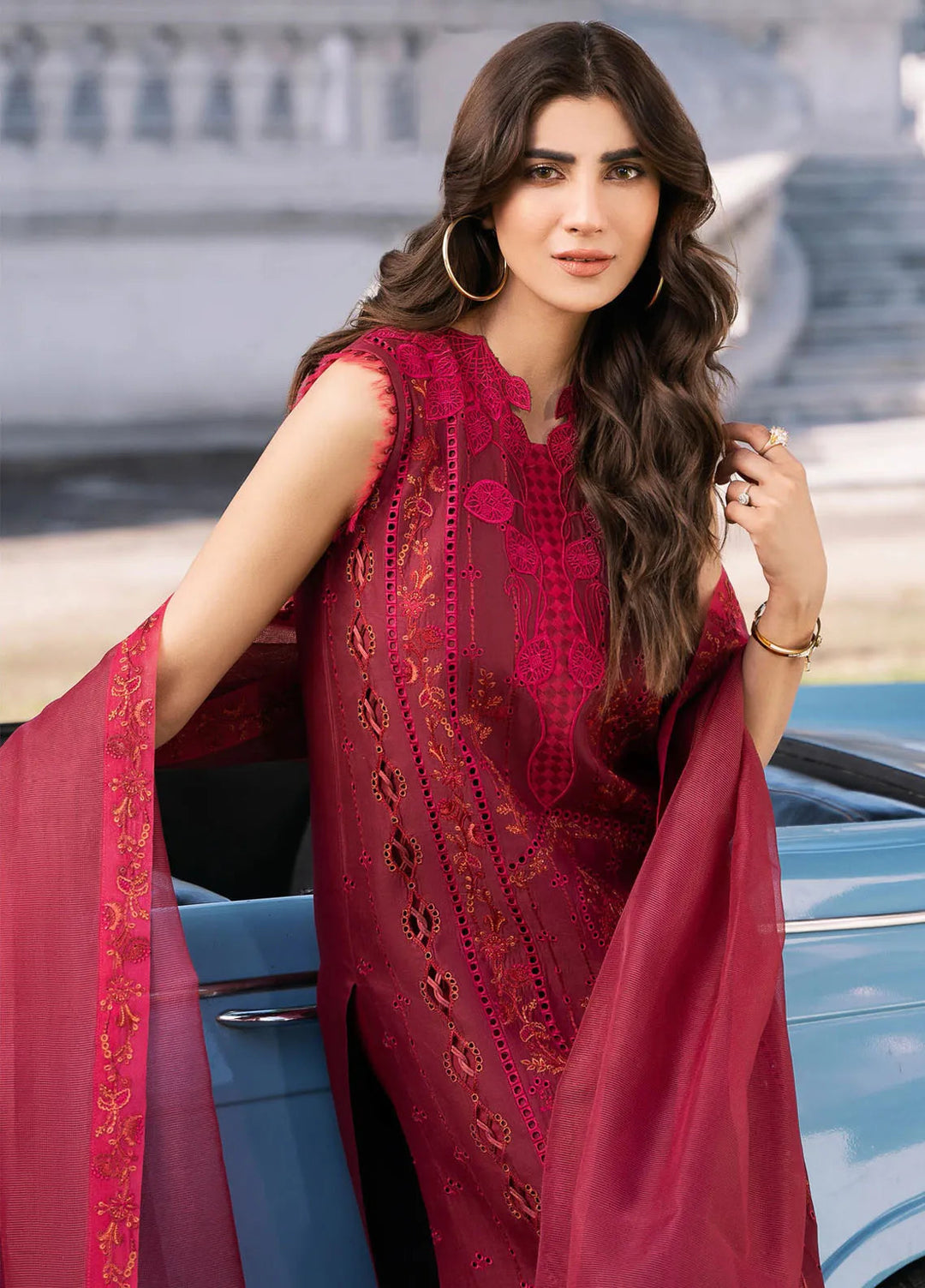 Clara By Bin Ilyas Embroidered Lawn Suit Unstitched 3 Piece BI24C 211B - Summer Collection