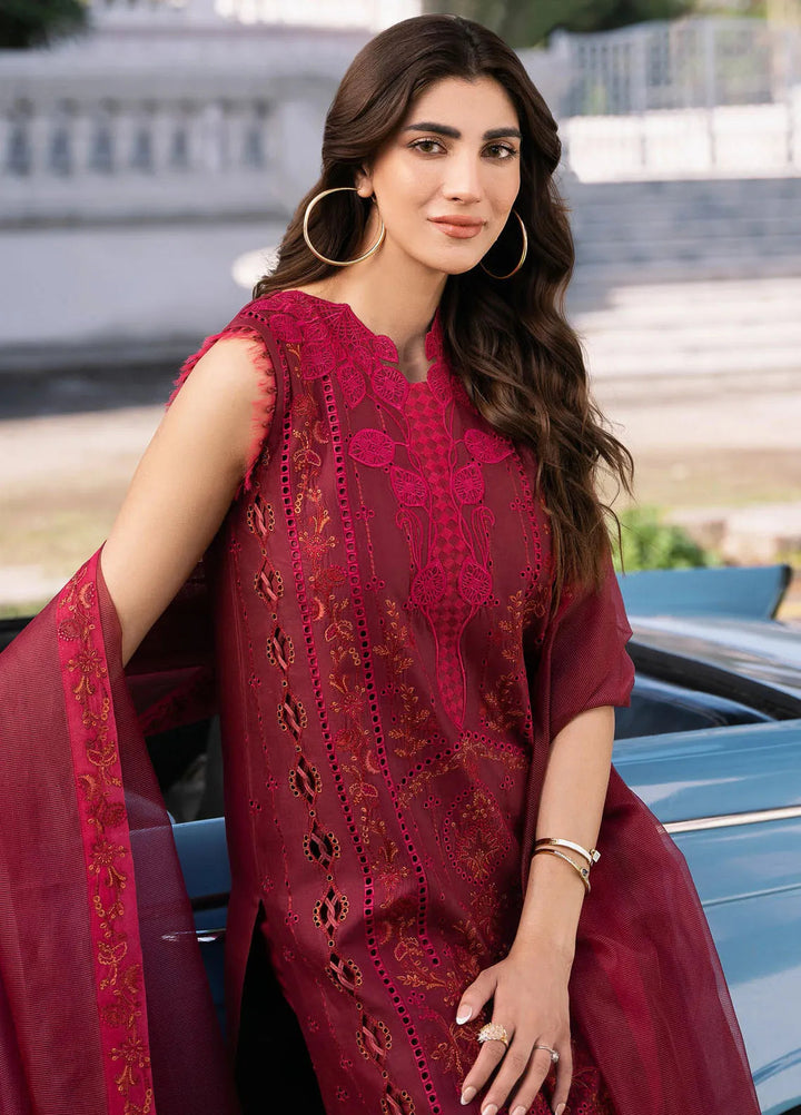 Clara By Bin Ilyas Embroidered Lawn Suit Unstitched 3 Piece BI24C 211B - Summer Collection