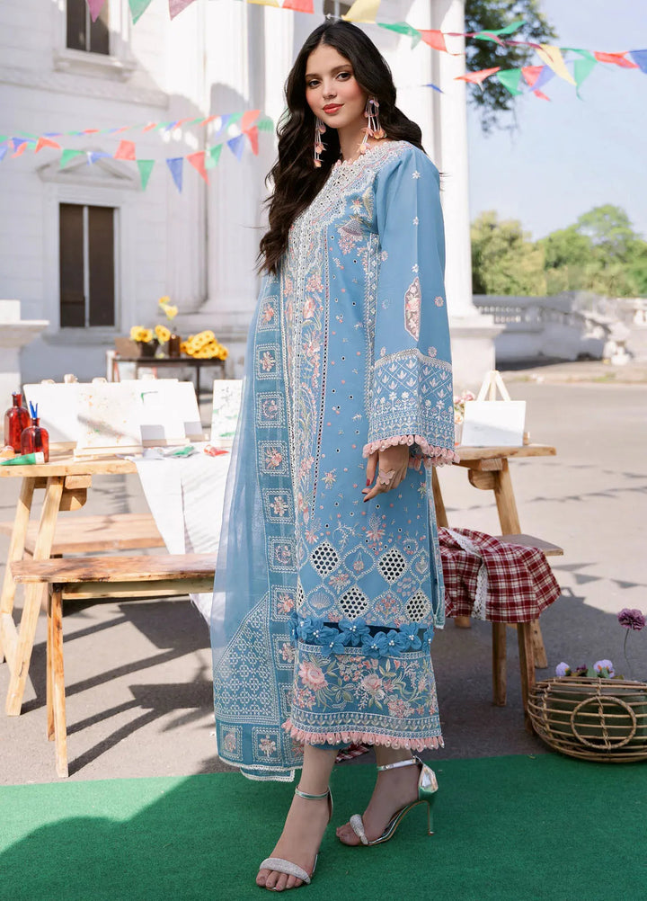 Clara By Bin Ilyas Embroidered Lawn Suit Unstitched 3 Piece BI24C 212A - Summer Collection