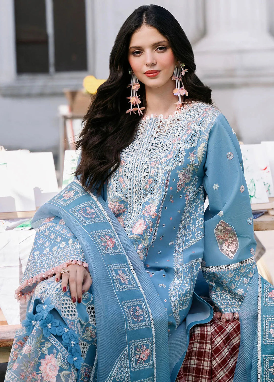 Clara By Bin Ilyas Embroidered Lawn Suit Unstitched 3 Piece BI24C 212A - Summer Collection