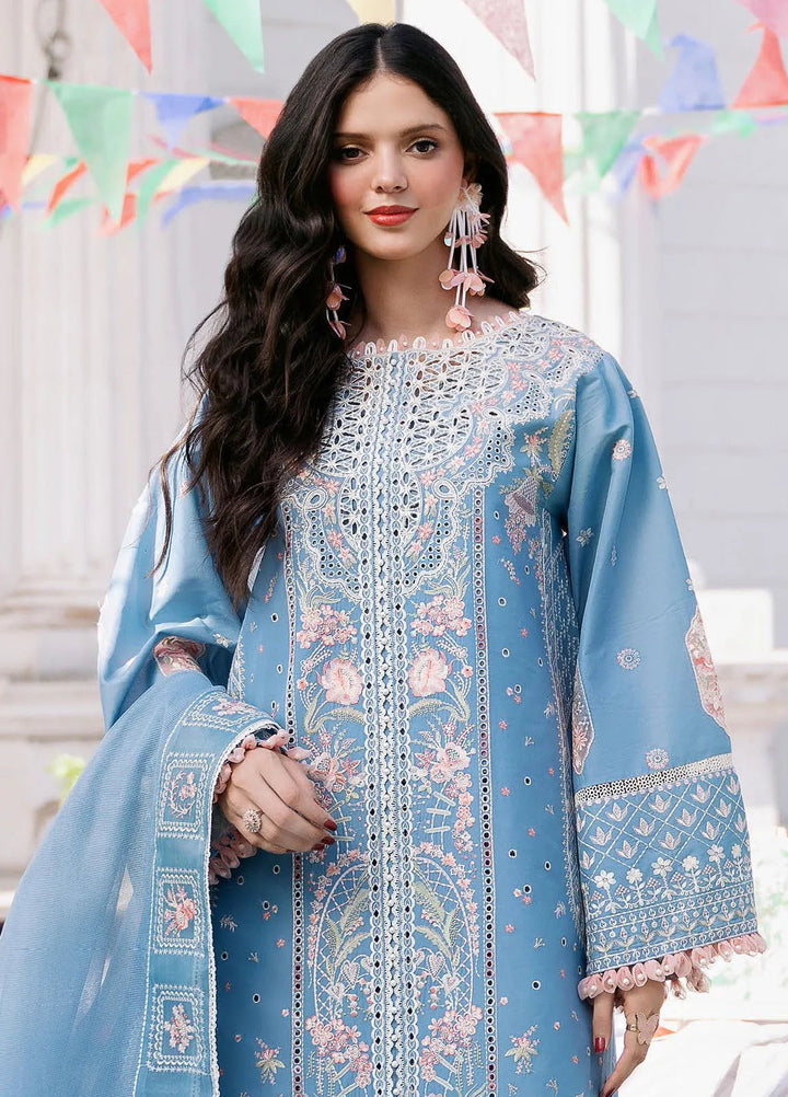 Clara By Bin Ilyas Embroidered Lawn Suit Unstitched 3 Piece BI24C 212A - Summer Collection