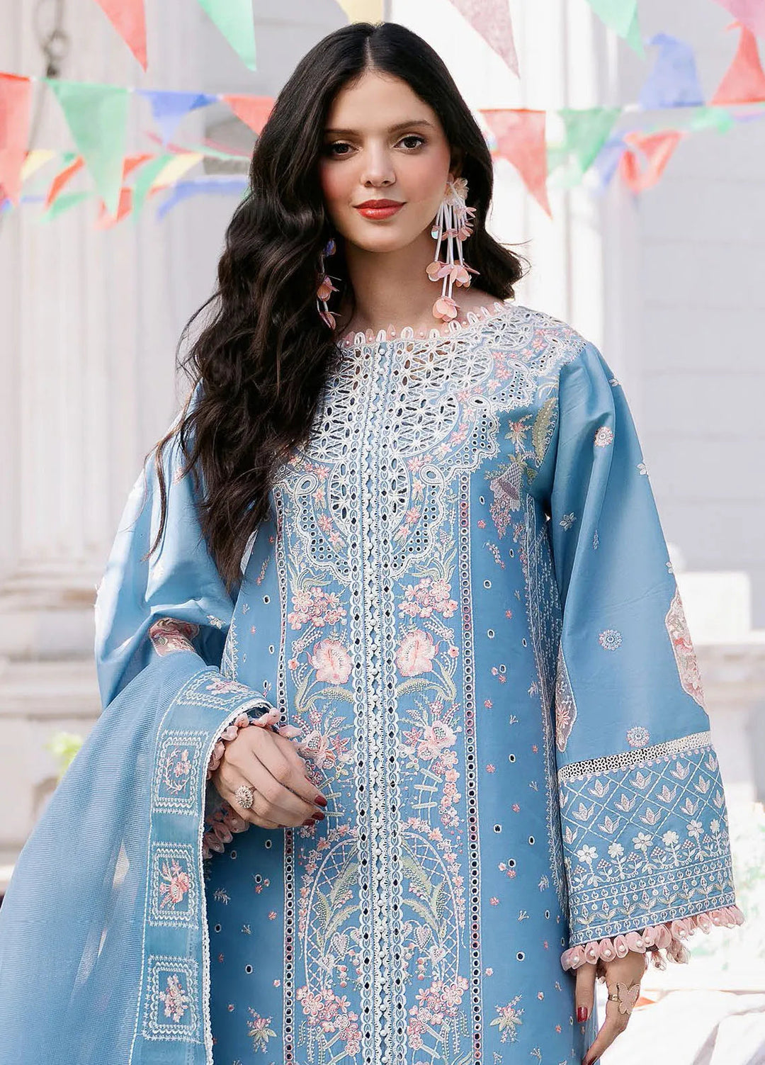 Clara By Bin Ilyas Embroidered Lawn Suit Unstitched 3 Piece BI24C 212A - Summer Collection