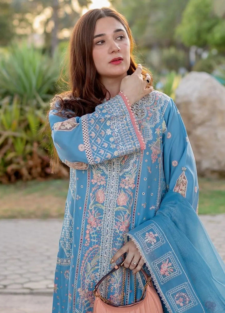 Clara By Bin Ilyas Embroidered Lawn Suit Unstitched 3 Piece BI24C 212A - Summer Collection