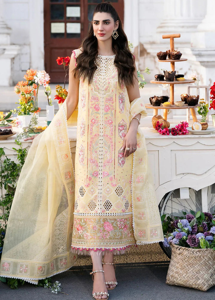 Clara By Bin Ilyas Embroidered Lawn Suit Unstitched 3 Piece BI24C 212B - Summer Collection