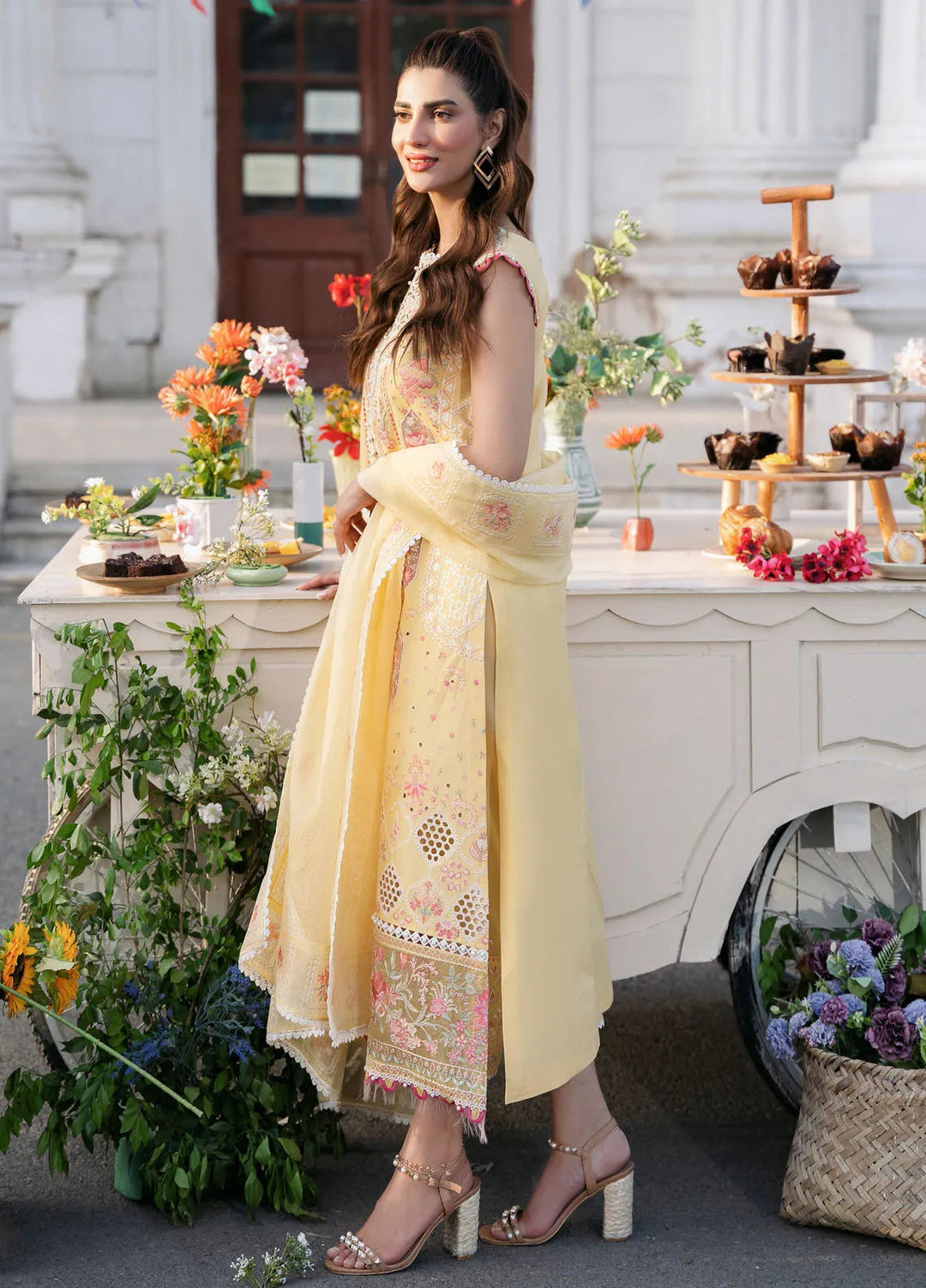 Clara By Bin Ilyas Embroidered Lawn Suit Unstitched 3 Piece BI24C 212B - Summer Collection