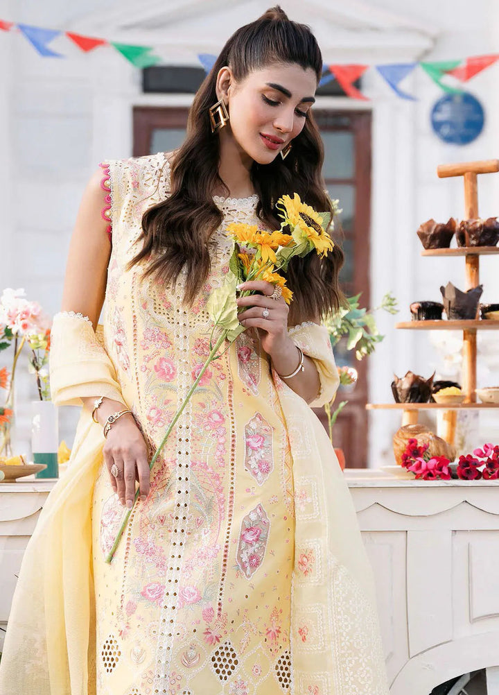 Clara By Bin Ilyas Embroidered Lawn Suit Unstitched 3 Piece BI24C 212B - Summer Collection