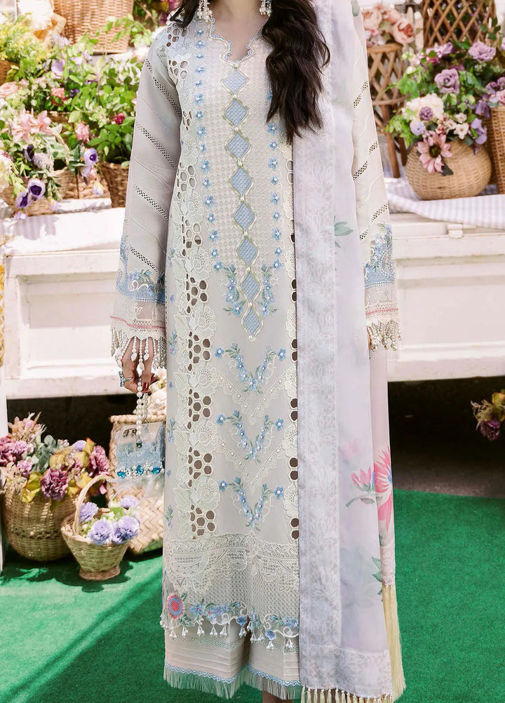 Clara By Bin Ilyas Embroidered Lawn Suit Unstitched 3 Piece BI24C 213B - Summer Collection