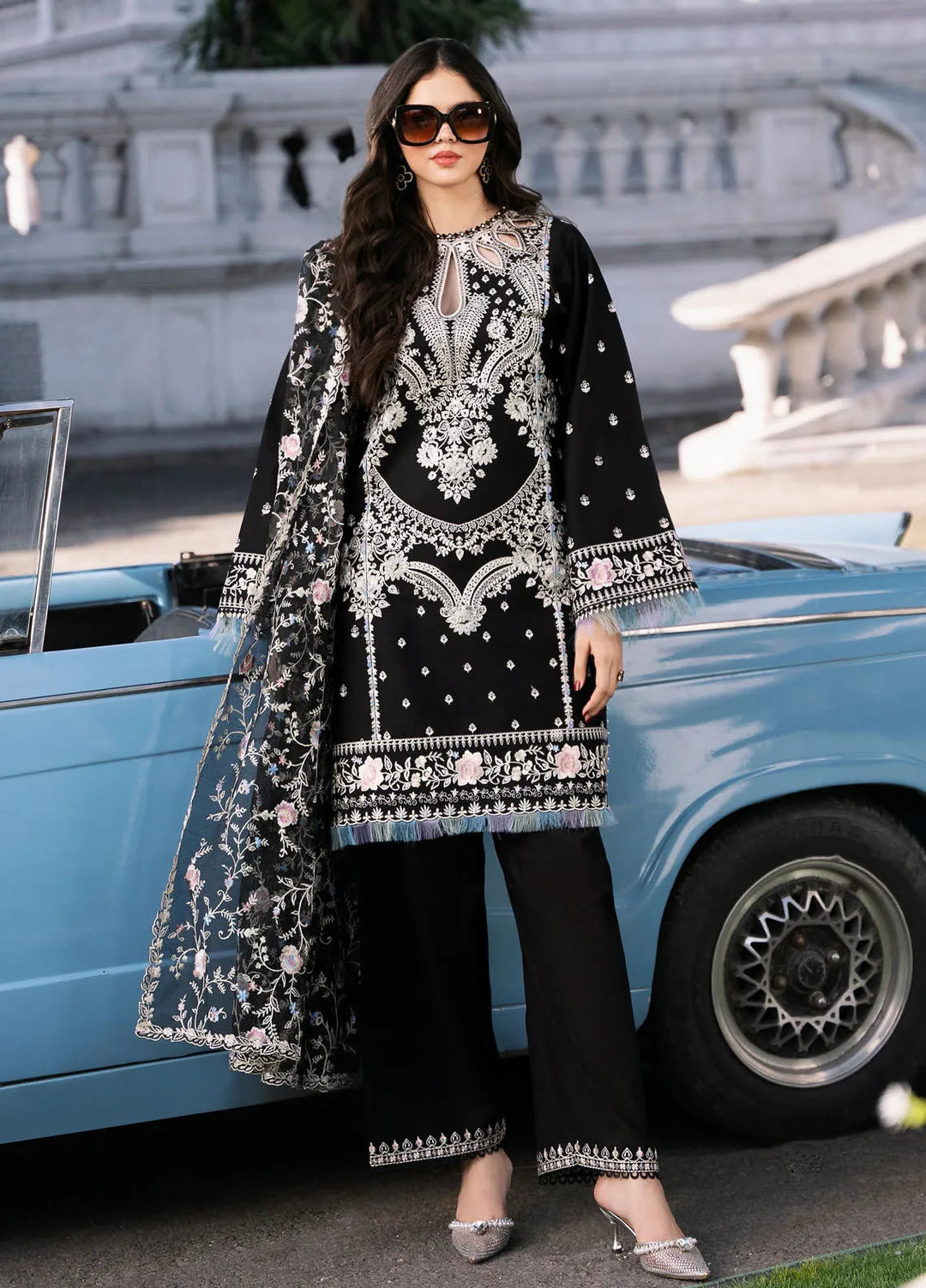 Clara By Bin Ilyas Embroidered Lawn Suit Unstitched 3 Piece BI24C 214A - Summer Collection