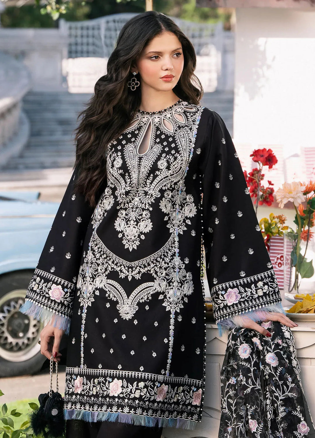 Clara By Bin Ilyas Embroidered Lawn Suit Unstitched 3 Piece BI24C 214A - Summer Collection