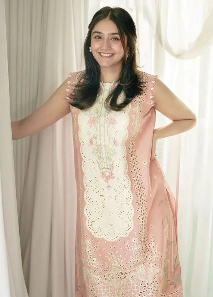 Clara By Bin Ilyas Embroidered Lawn Suit Unstitched 3 Piece BI24C 216A - Summer Collection