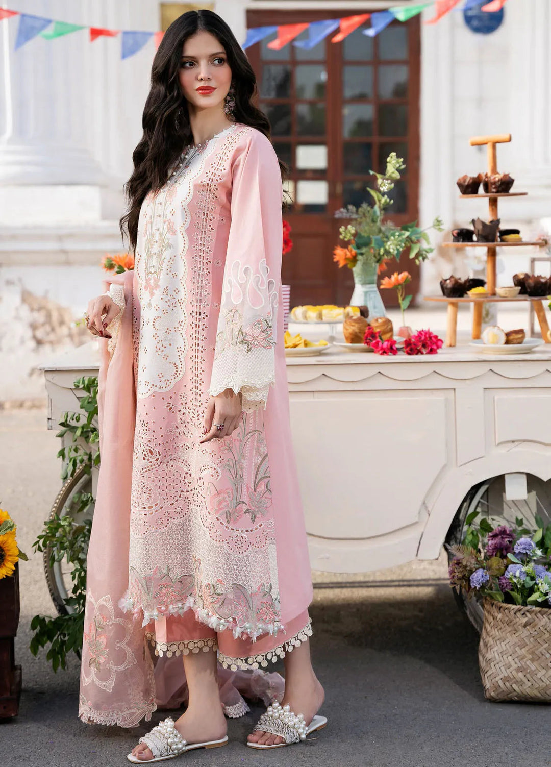 Clara By Bin Ilyas Embroidered Lawn Suit Unstitched 3 Piece BI24C 216A - Summer Collection