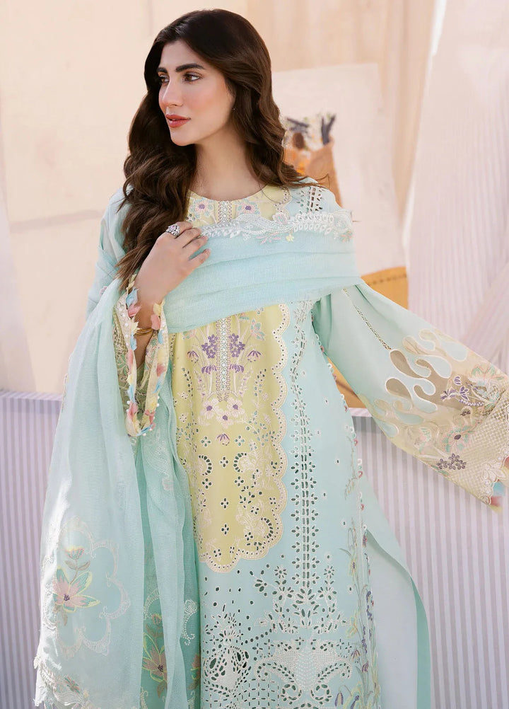 Clara By Bin Ilyas Embroidered Lawn Suit Unstitched 3 Piece BI24C 216B - Summer Collection