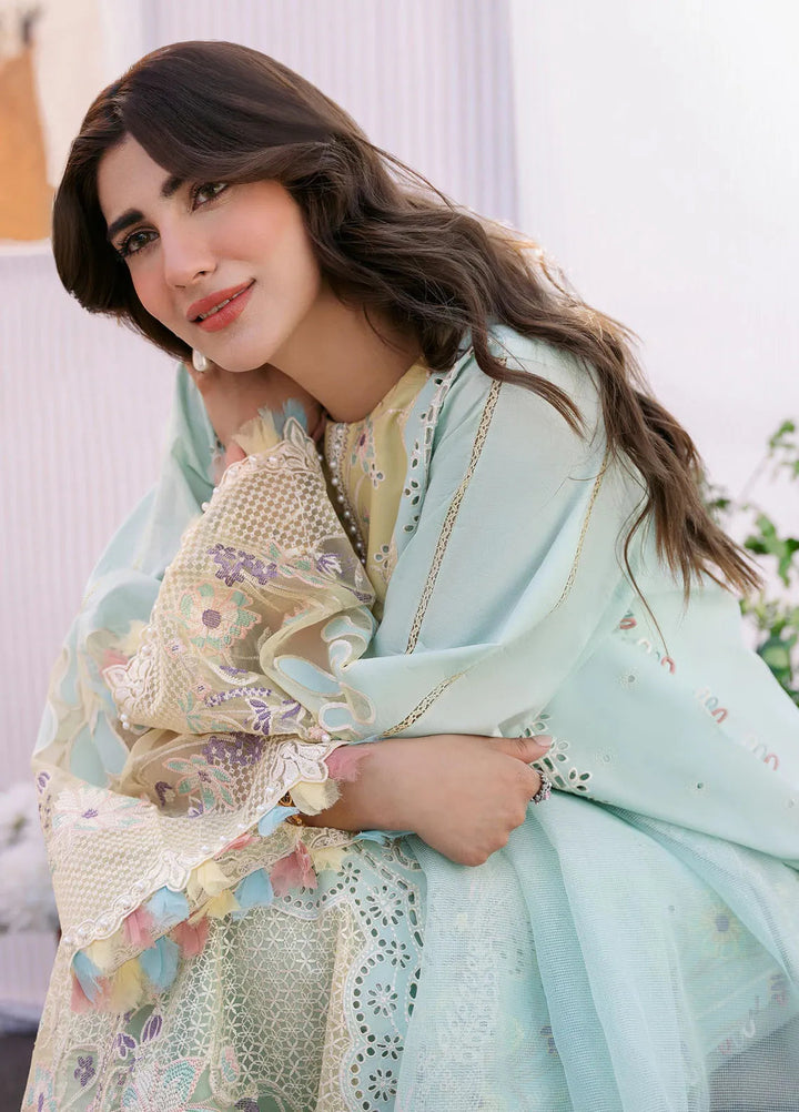 Clara By Bin Ilyas Embroidered Lawn Suit Unstitched 3 Piece BI24C 216B - Summer Collection