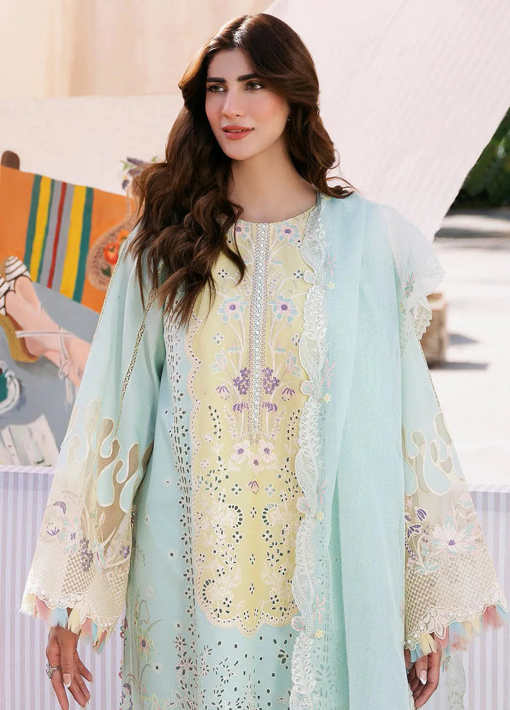 Clara By Bin Ilyas Embroidered Lawn Suit Unstitched 3 Piece BI24C 216B - Summer Collection