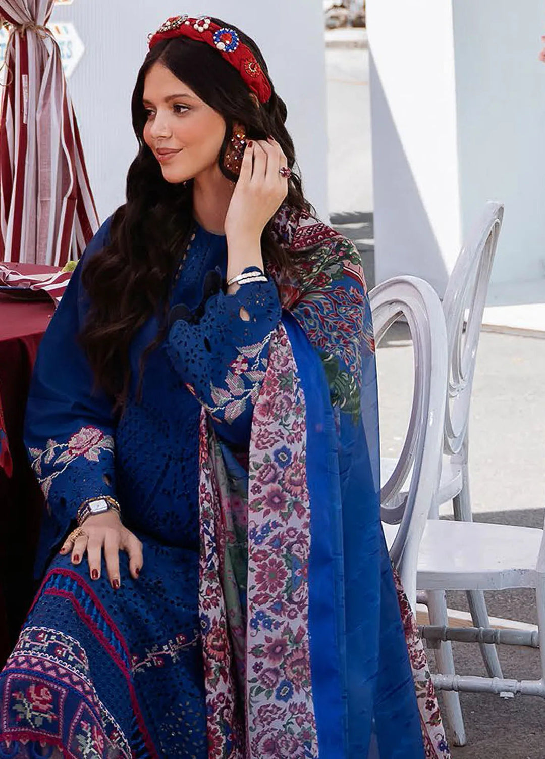 Clara By Bin Ilyas Embroidered Lawn Suit Unstitched 3 Piece BI24C 217A - Summer Collection