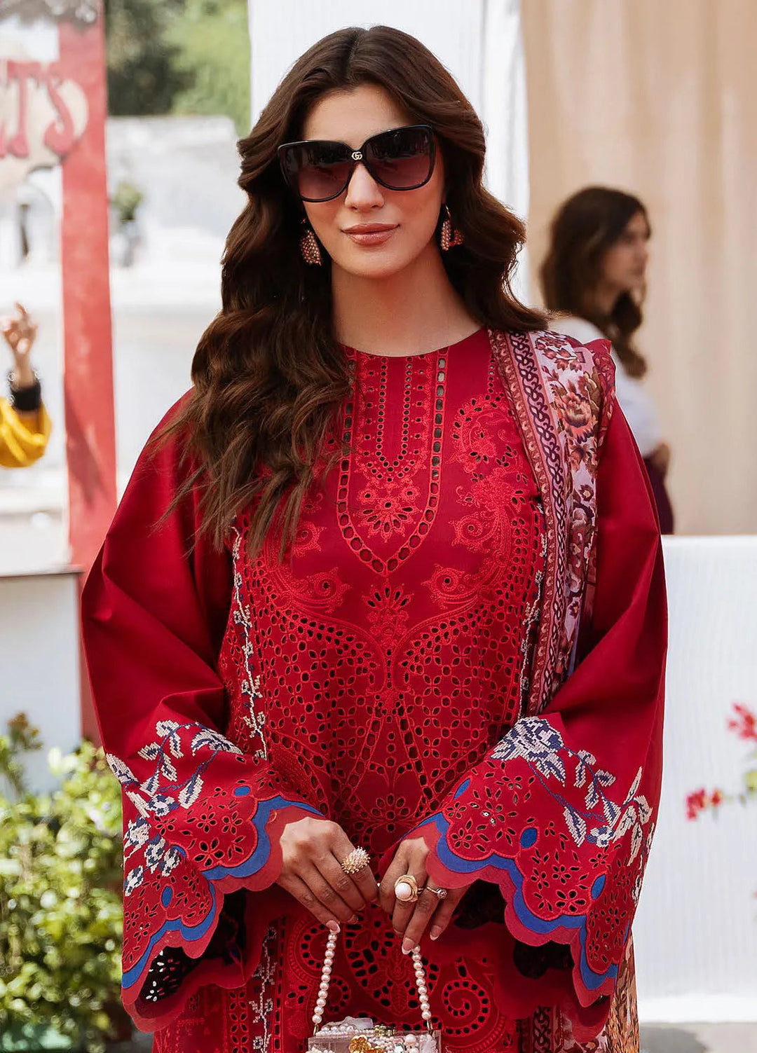 Clara By Bin Ilyas Embroidered Lawn Suit Unstitched 3 Piece BI24C 217B - Summer Collection
