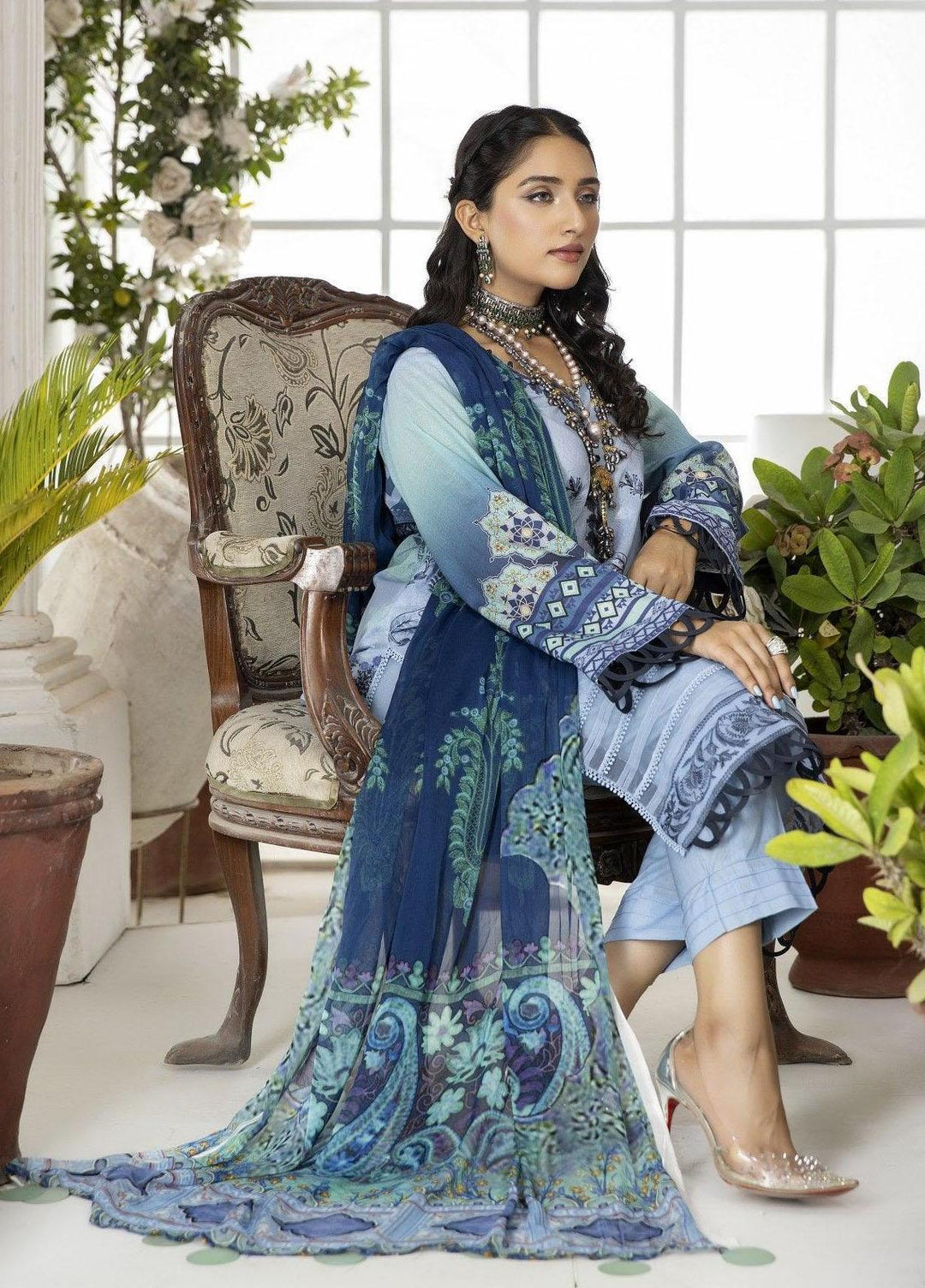 Classica By Safwa Embroidered Lawn Suits Unstitched 3 Piece SW23C SEC-08 - Summer Collection