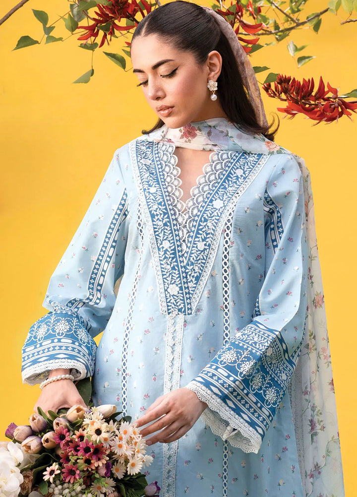 Cocktail By Sardinia Embroidered Lawn Suit Unstitched 3 Piece SRD24C 301 BlueBells - Summer Collection