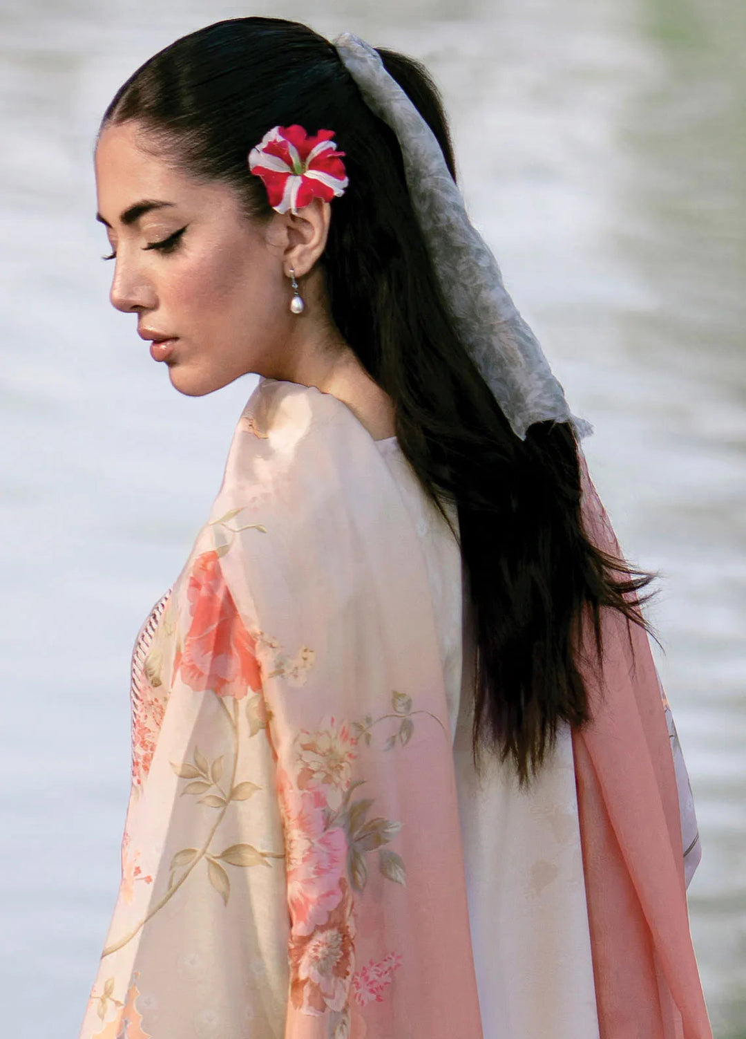 Cocktail By Sardinia Embroidered Lawn Suit Unstitched 3 Piece SRD24C 302 Coral - Summer Collection