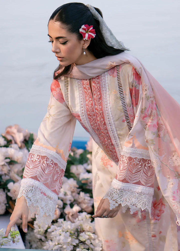 Cocktail By Sardinia Embroidered Lawn Suit Unstitched 3 Piece SRD24C 302 Coral - Summer Collection