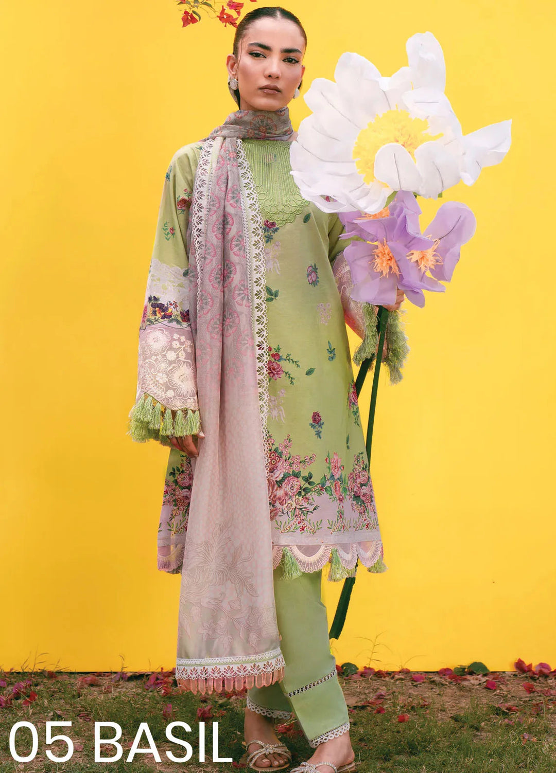 Cocktail By Sardinia Embroidered Lawn Suit Unstitched 3 Piece SRD24C 305 Basil - Summer Collection