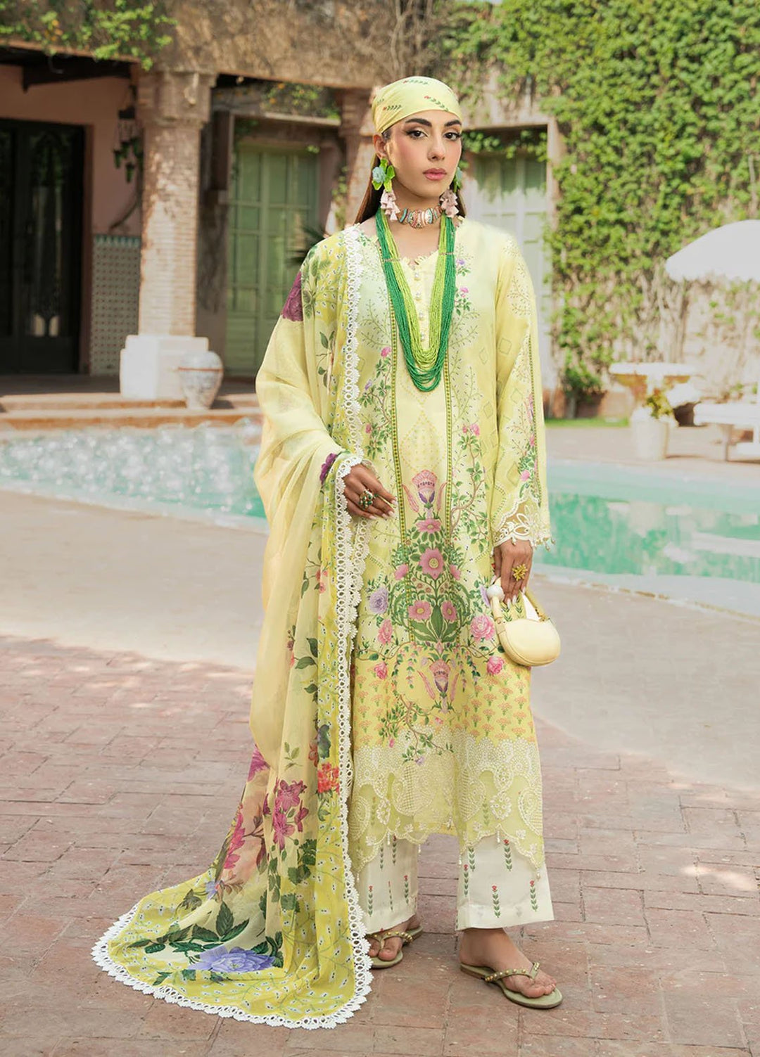 Cocktail by Sardinia Embroidered Lawn Suits Unstitched 3 Piece SRD25CPE 1001 Lemon Spritz - Summer Collection