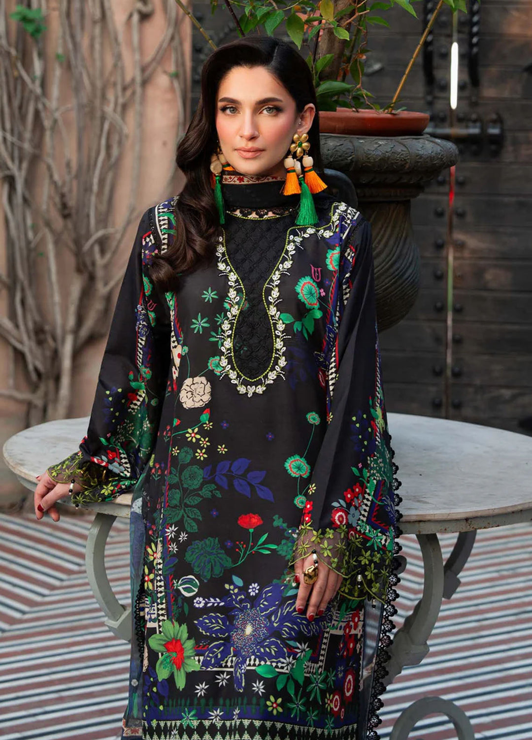 Cocktail by Sardinia Embroidered Lawn Suits Unstitched 3 Piece SRD25CPE 1002 Espresso - Summer Collection