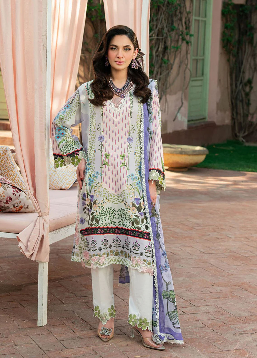 Cocktail by Sardinia Embroidered Lawn Suits Unstitched 3 Piece SRD25CPE 1004 Lavender Latte - Summer Collection