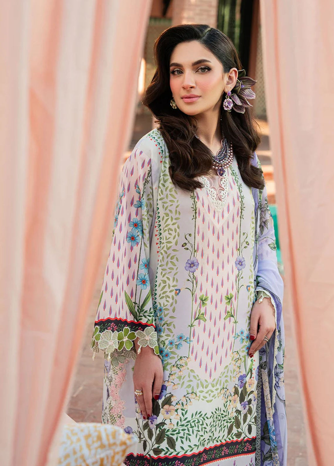 Cocktail by Sardinia Embroidered Lawn Suits Unstitched 3 Piece SRD25CPE 1004 Lavender Latte - Summer Collection