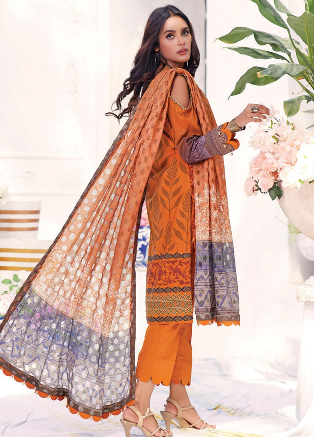 Coco by Al Zohaib Embroidered Cambric Suits Unstitched 3 Piece AZ21CC D-02-B - Winter Collection