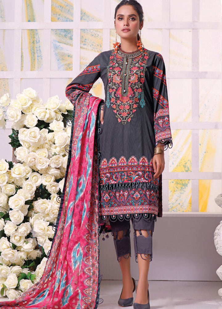 Coco by Al Zohaib Embroidered Cambric Suits Unstitched 3 Piece AZ21CC D-07-A - Winter Collection