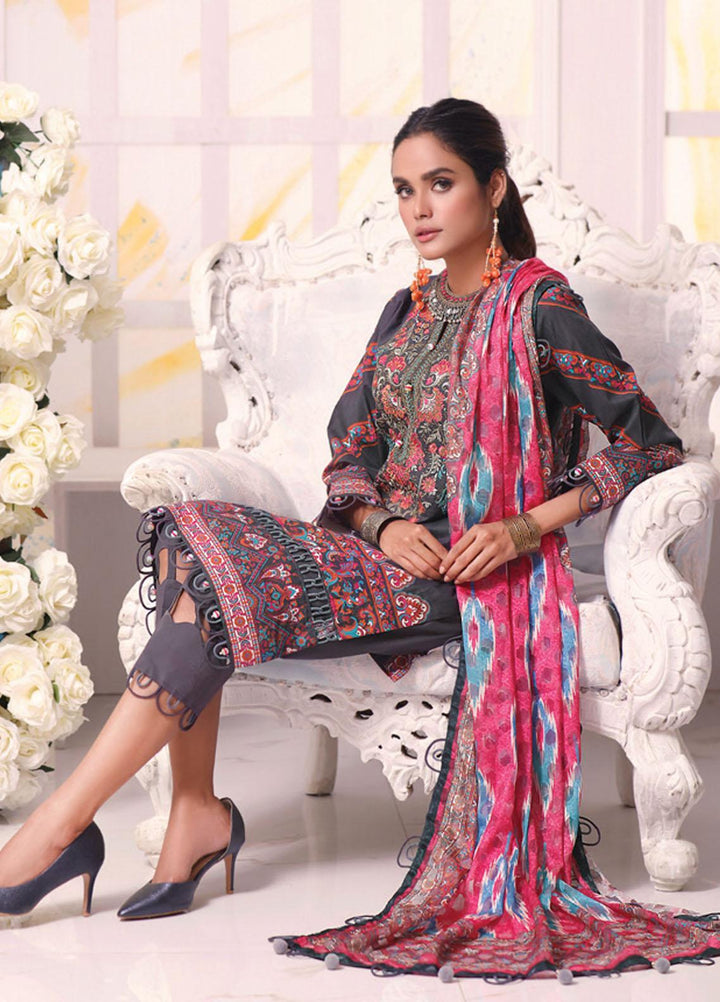 Coco by Al Zohaib Embroidered Cambric Suits Unstitched 3 Piece AZ21CC D-07-A - Winter Collection