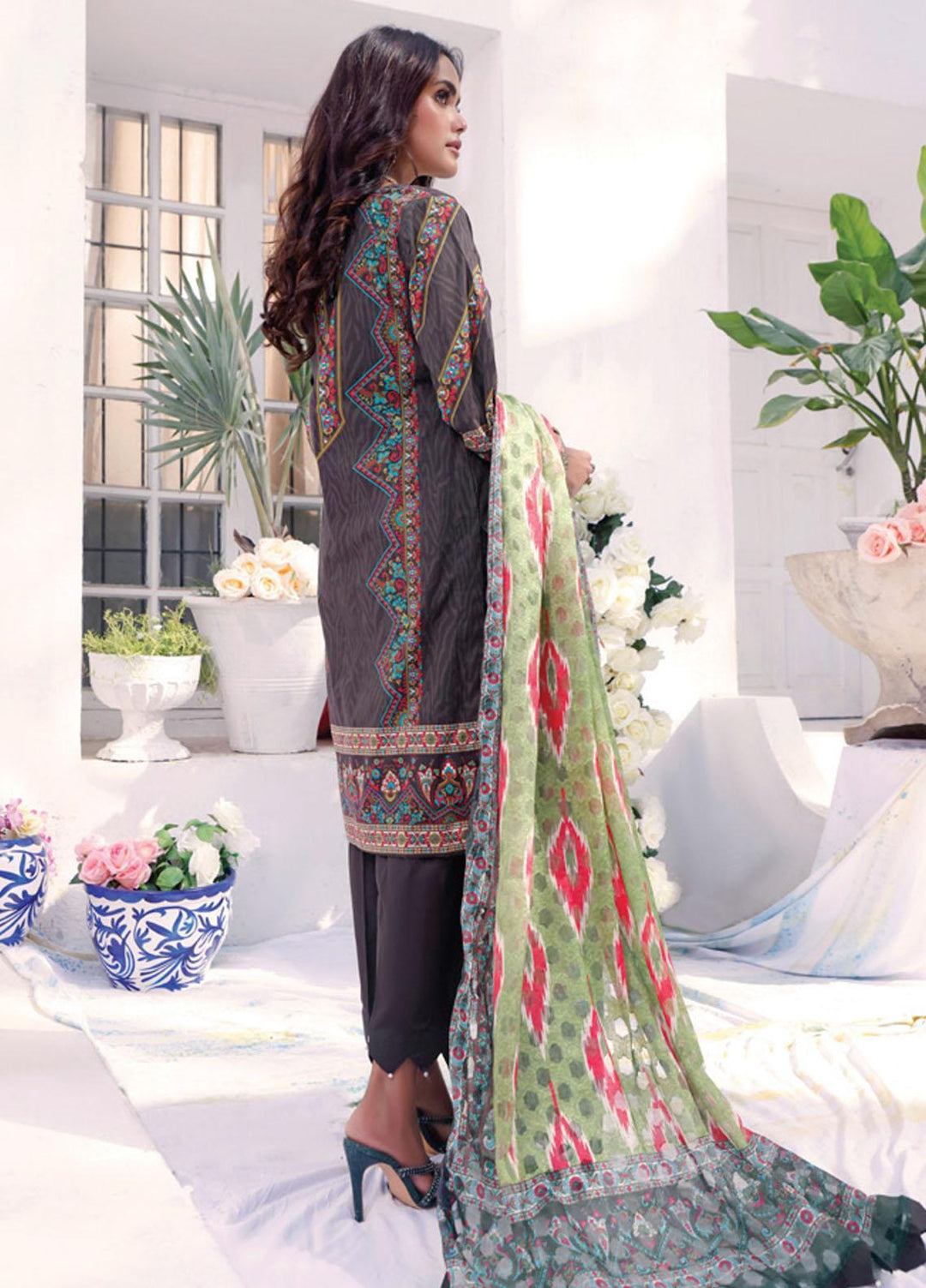 Coco by Al Zohaib Embroidered Cambric Suits Unstitched 3 Piece AZ21CC D-07-B - Winter Collection