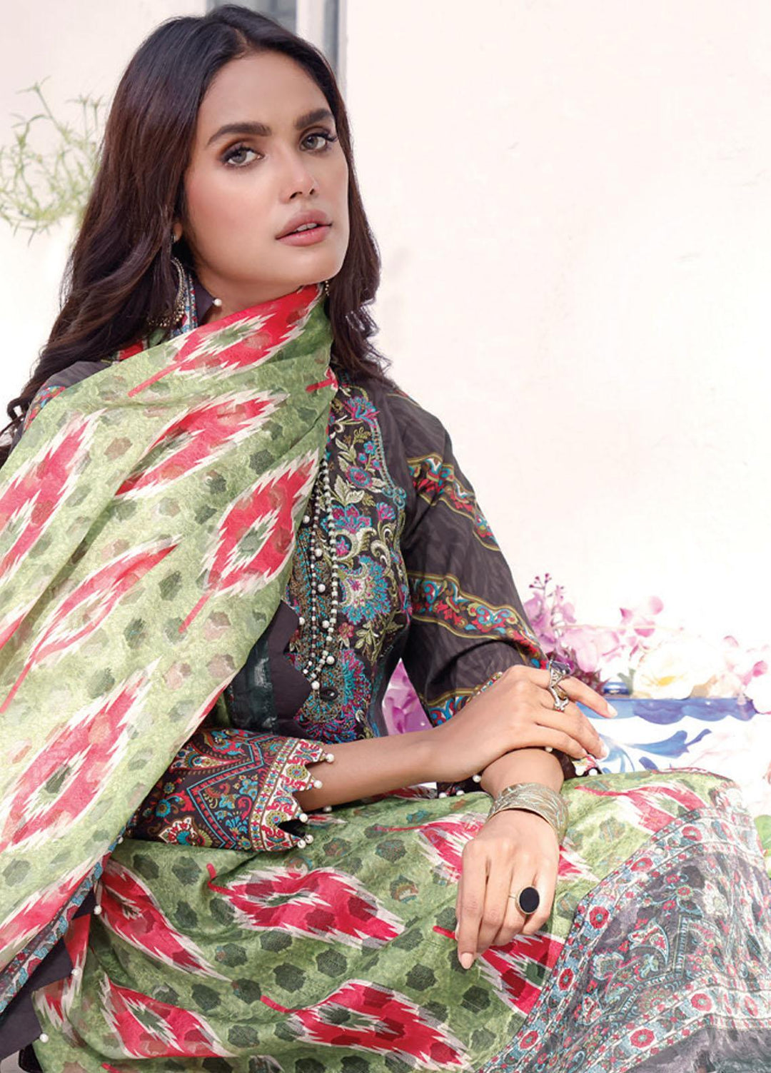 Coco by Al Zohaib Embroidered Cambric Suits Unstitched 3 Piece AZ21CC D-07-B - Winter Collection